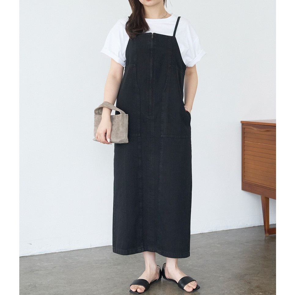 骨格ウェーブさんのキャミワンピースコーデ
