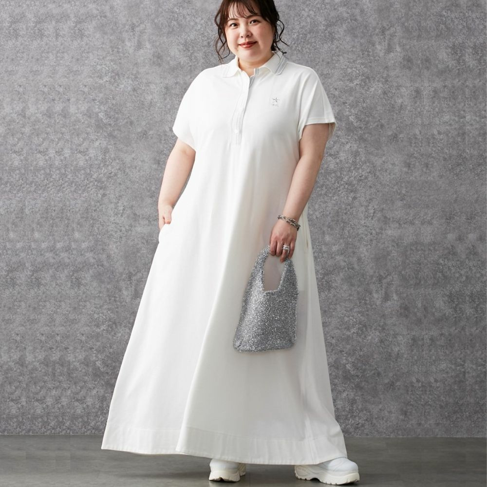 大きいサイズ動きやすい!ポロワンピで楽ちん♪大人カジュアルぽっちゃりコーデ