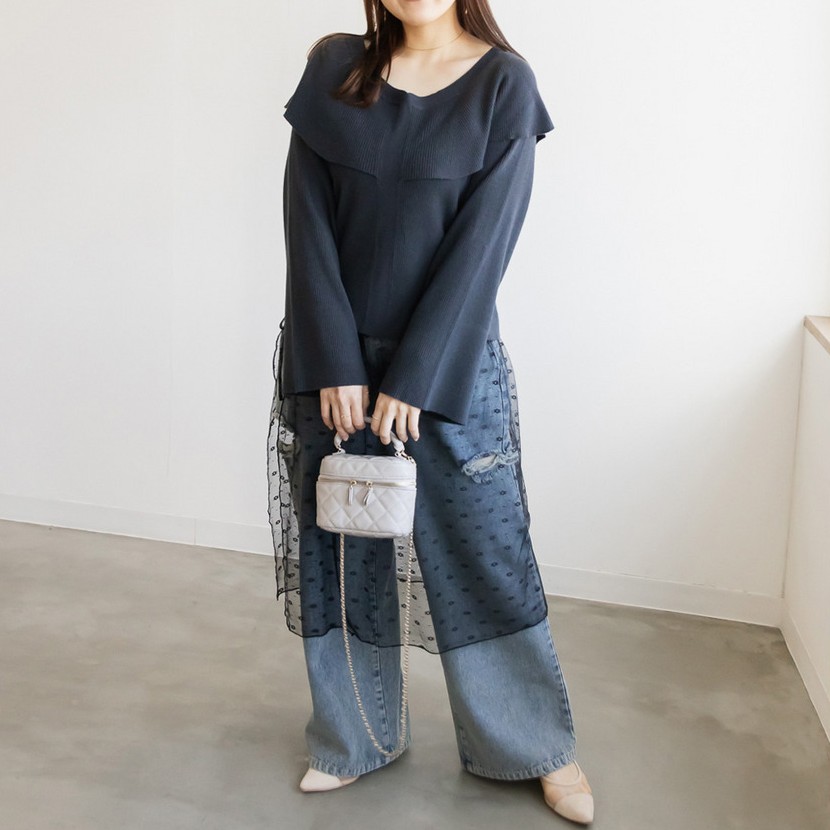 【20代ぽっちゃりさんにおすすめ】思いきりトレンドを楽しむフェミニンカジュアルコーデ