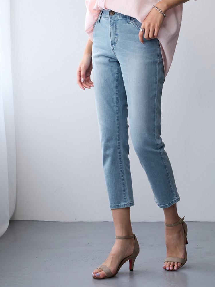 すごのびストレッチデニムクロップドパンツ
