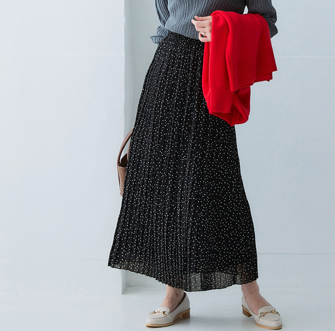 シフォンプリーツロングスカート