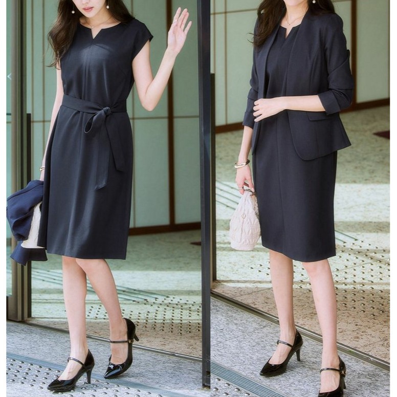ワンピーススーツはジャケットを合わせるだけでこなれ感のあるコーデに