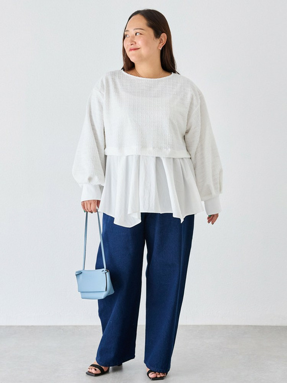 【ペプラム×ハイライズ】くびれ＆脚長効果バツグンのフェミニンコーデ