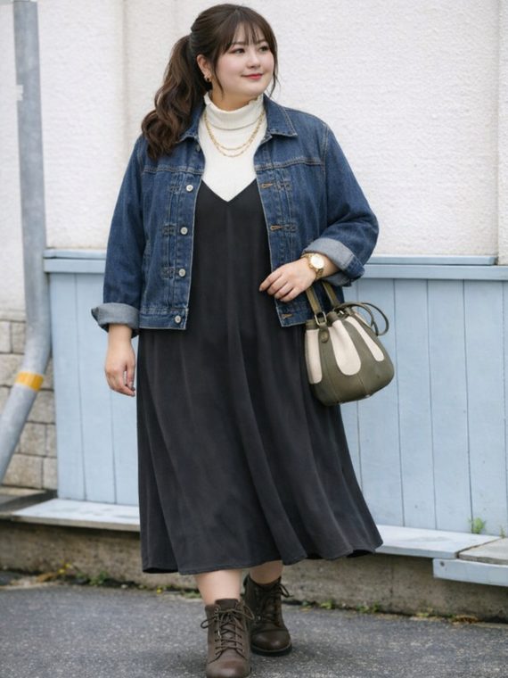 ロングワンピならコンパクトな丈感、ミニ丈ならロング丈の羽織りを選ぶ