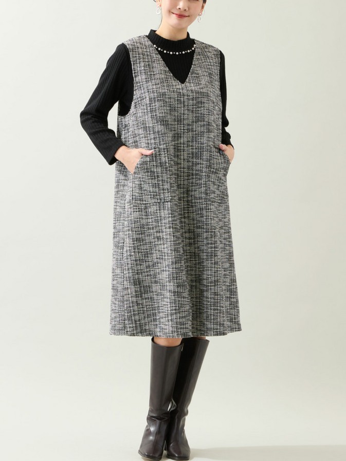 引き締めカラーでスマートに！オンオフ頼れる「ツイード×ジャンスカ」の最旬スタイル