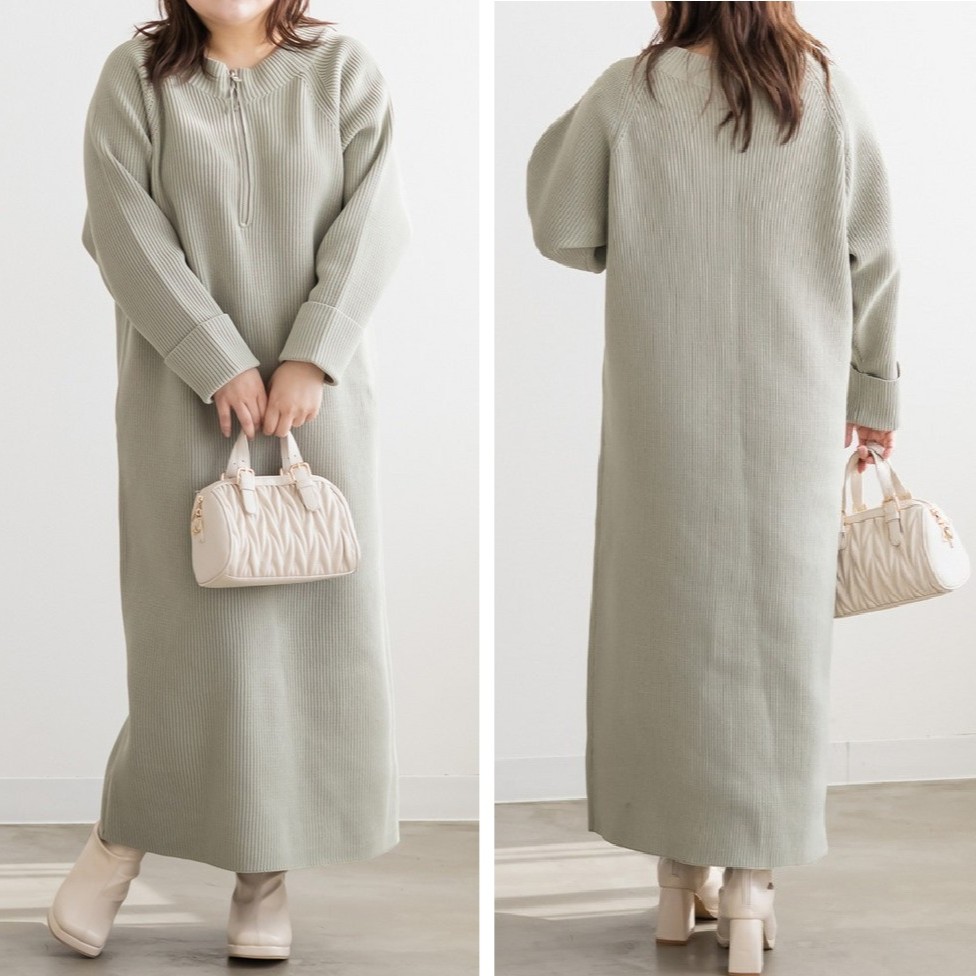 動きやすくて快適！すとんと落ちるシルエットが美しい春旅ニットワンピ