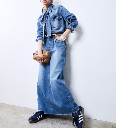 カジュアル派さんにおすすめのデニムスカートコーデ