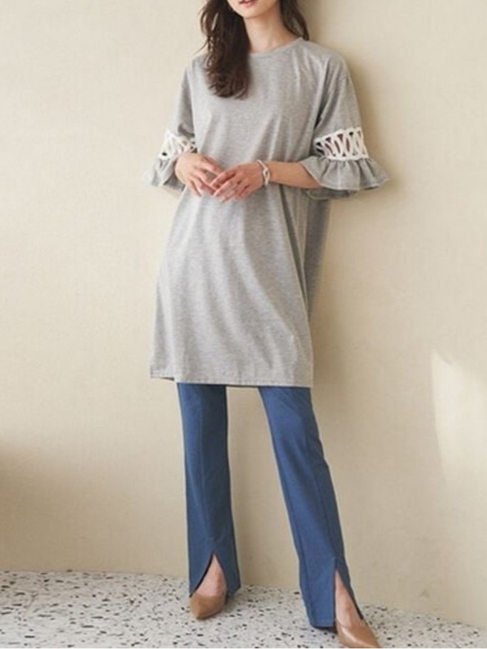 【裾スリット】足首の抜け感で華奢見せ♡チュニックとも好相性な新鮮デニム