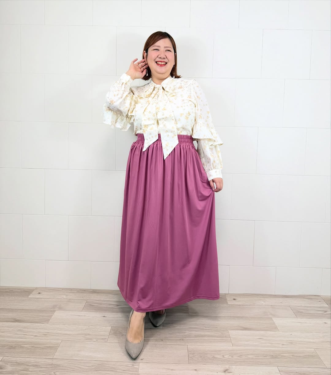 【18℃〜20℃】一番過ごしやすい！1枚様見えトップスぽっちゃりコーデ