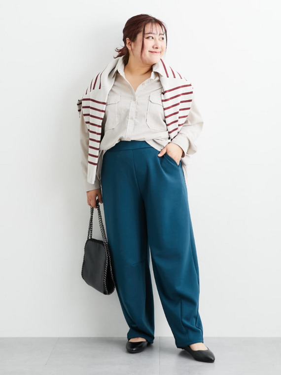 お悩み②「低身長だから足が短く見える…」→ハイウエスト＆視線上げで脚長バランスに！