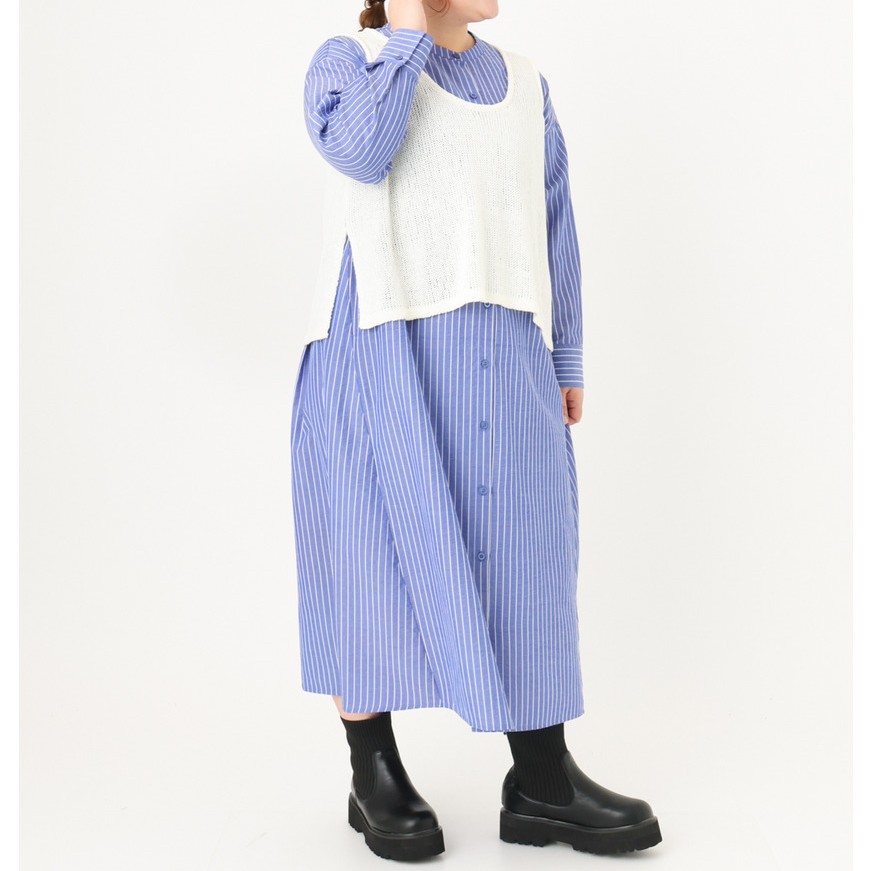 【ストライプ柄】ベスト・ジレとも好相性♡トレンドのストライプワンピで作る爽やか春スタイル