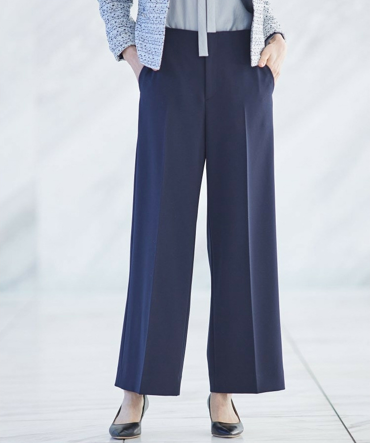 ストレッチワイドパンツ　骨格ストレートぽっちゃりさんにおすすめ