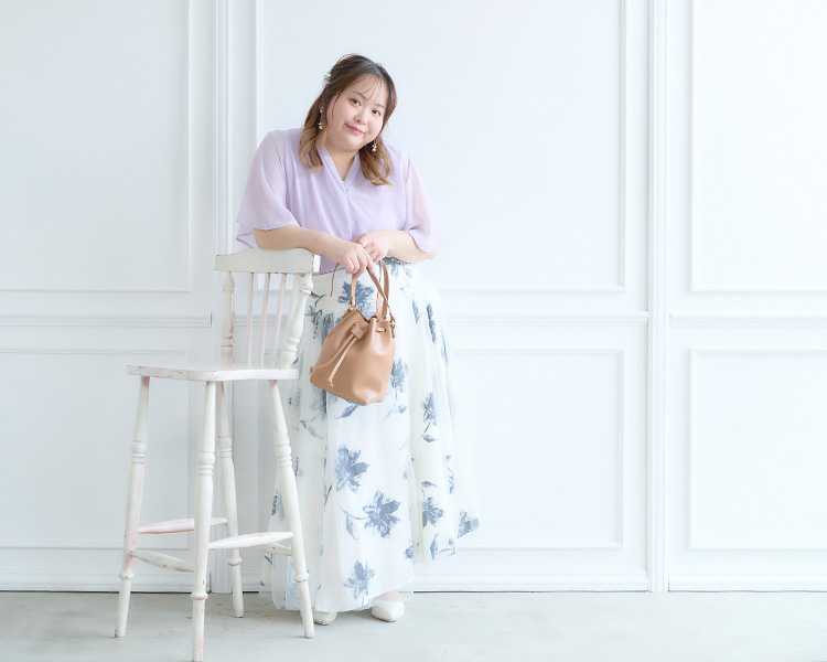 20代ぽっちゃりさん夏のロングスカートコーデ
