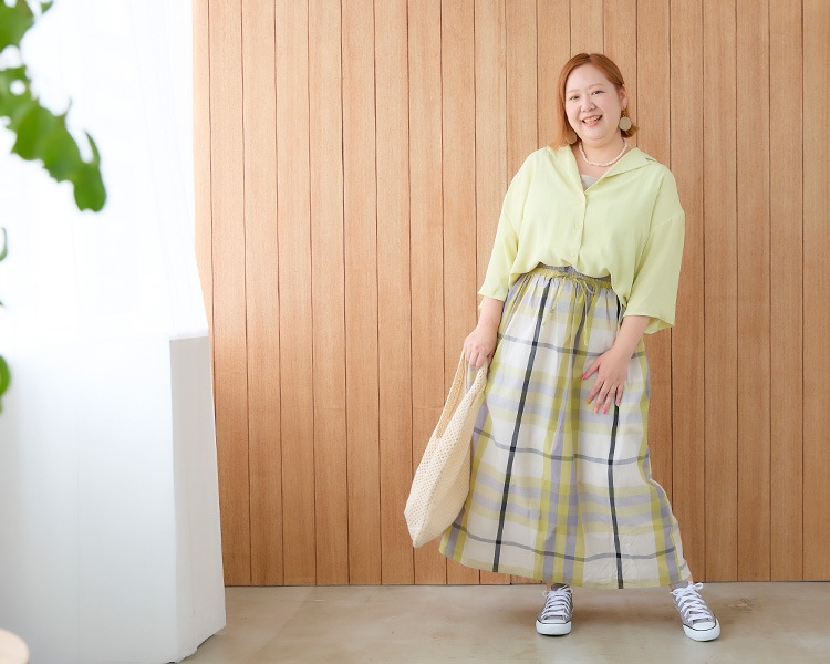 40代ぽっちゃりさん夏のロングスカートコーデ