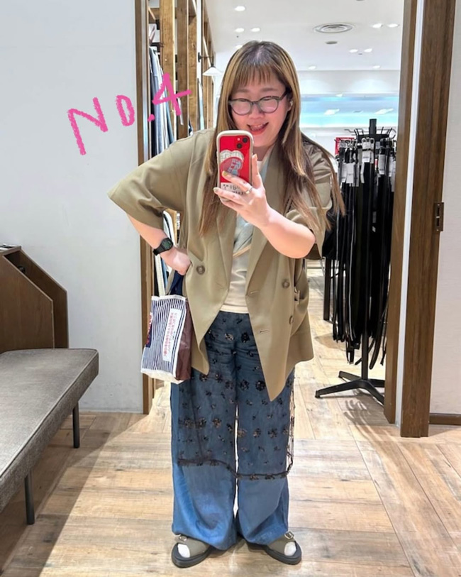 ぽっちゃりさんおすすめメガネコーデ②グローバルワーク蘇我店スタッフ たけちゃんさん