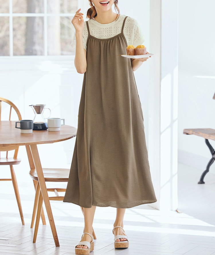 ぽっちゃり女子が取り入れやすいカラーリング　楽ちんひんやりふんわりキャミワンピース