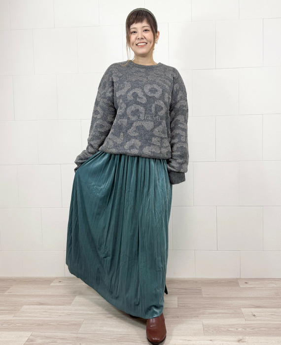 大きいサイズ　レオパード柄を使ったぽっちゃりコーディネート