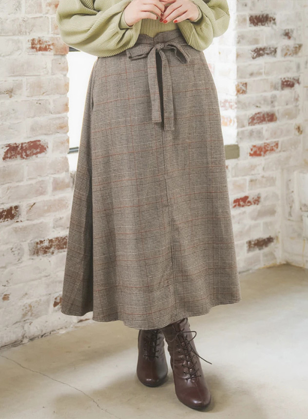 ウエストリボンフレアスカート