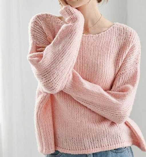 モヘアタッチローゲージシアーニット